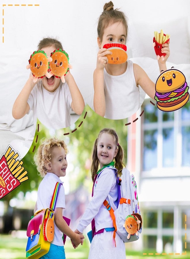 Aoriher 10 Pcs Food Plush Toy Food Stuffed Animals Soft Simulation Hamburger Hot Dog French Fries Chicken Thigh Bread Plush Cute Small Keychain for Christmas Party Birthday Gifts Backpack - Image 5